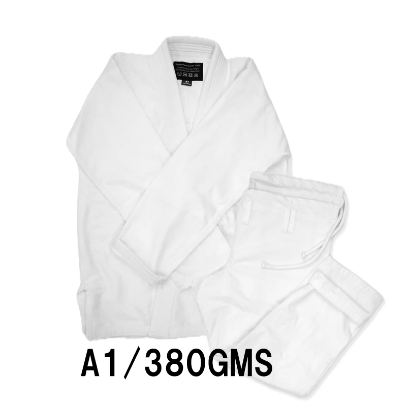 【即納可能】A1 試合向け軽量380GMS 白/白 柔術着