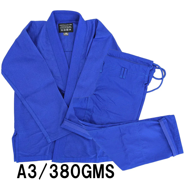 【即納可能】A3 試合向け軽量380GMS 青/青 柔術着