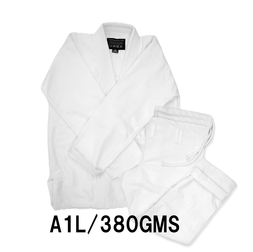 【即納可能】A1L  試合向け軽量380GMS 白／白 柔術着