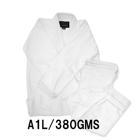 【即納可能】A1L  試合向け軽量380GMS 白／白 柔術着