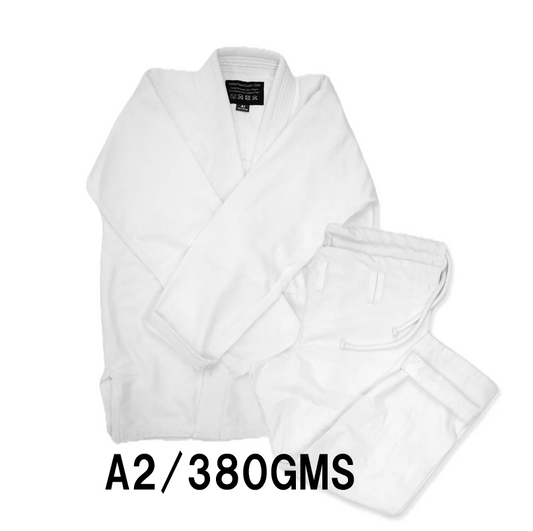 【即納可能】A2 試合向け軽量380GMS 白／白 柔術着