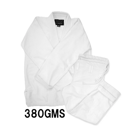 【予約販売アイテム】試合向け軽量380GSM 白／白 柔術着